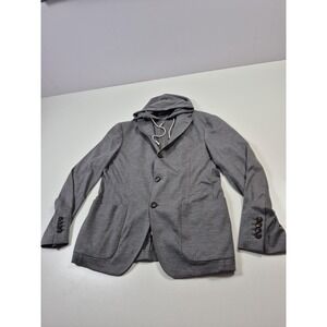 Eleventy Flannel Slim Fit Sport Coat  Removable Full Zip Hoodie Loro Piana 48